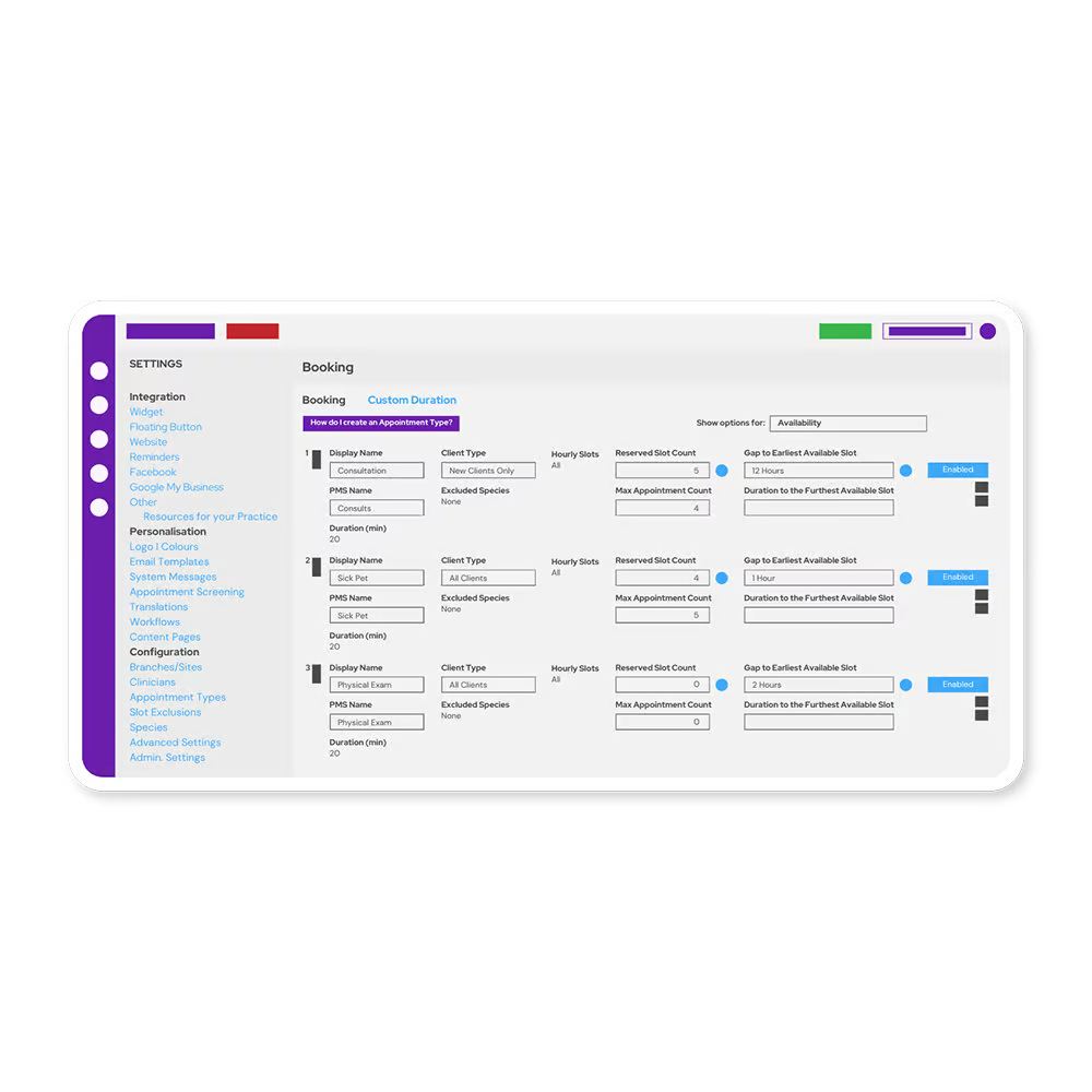 Customization-direct booking