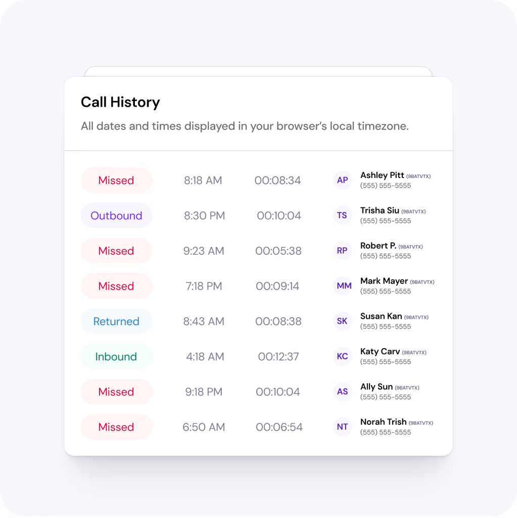 call history call history